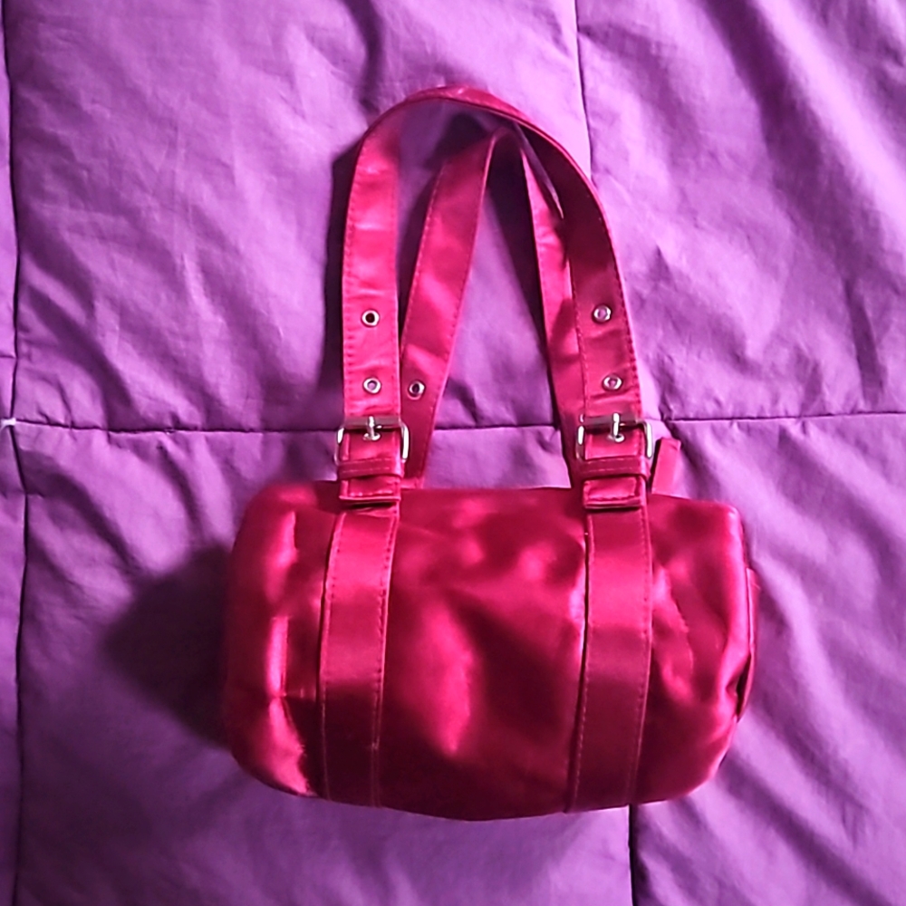 Avon Burgundy / Cranberry Satin Mini-Bag Tiny Duffle Pocketbook